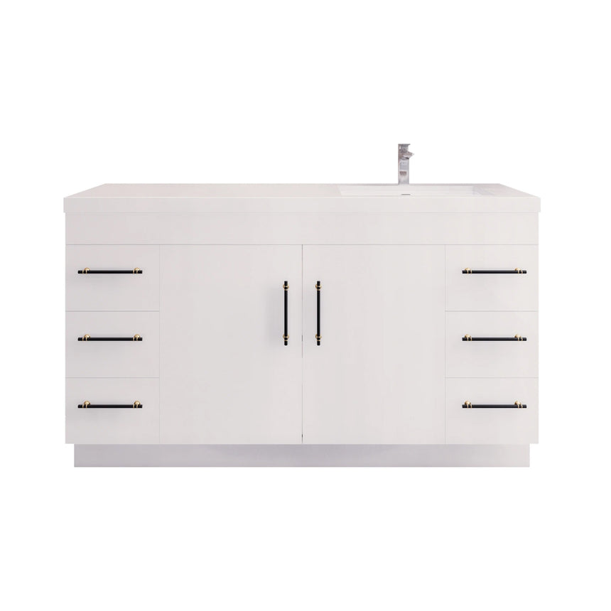 Bathroom with wooden vanity, sink, and decorative elements.
