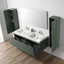 60D inch Chiara Floating Vanity Aventurine Green open drawers