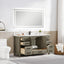 Ligne Forma Modern Vanity in Gray Oak finish - open drawers