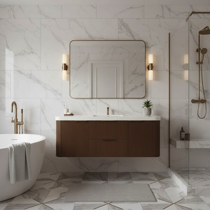 Livia Fluted Floating Vanity Cover
