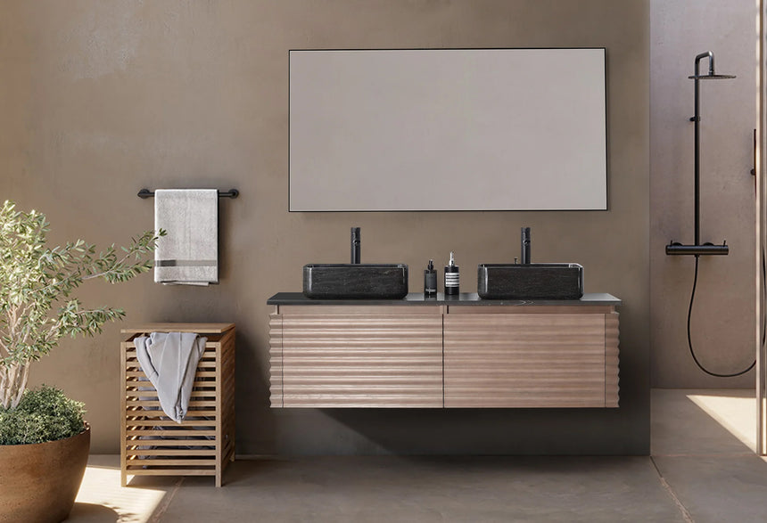 60 inch Orizzon Floating Vanity Chestnut