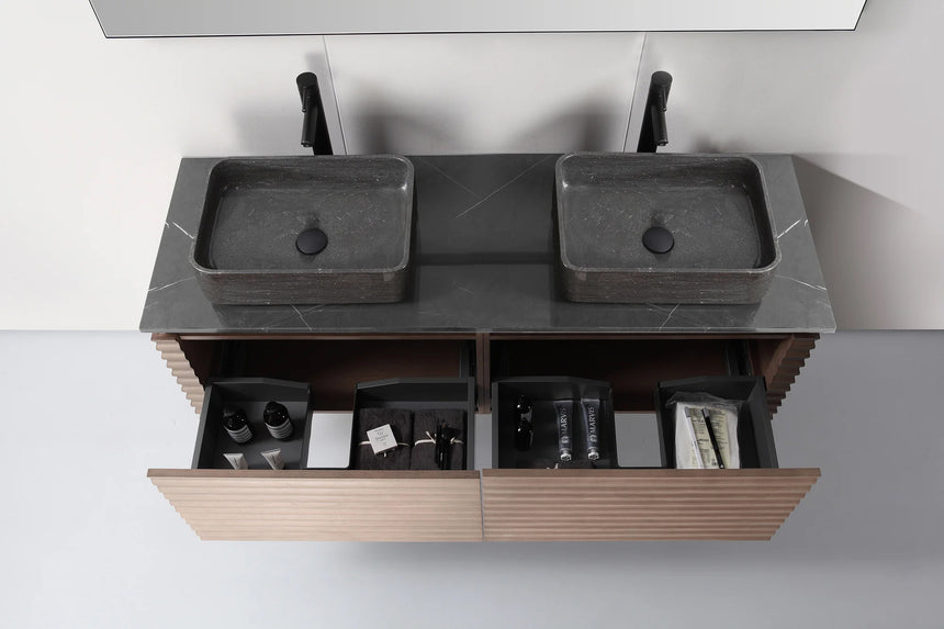 60 inch Orizzon Floating Vanity Chestnut