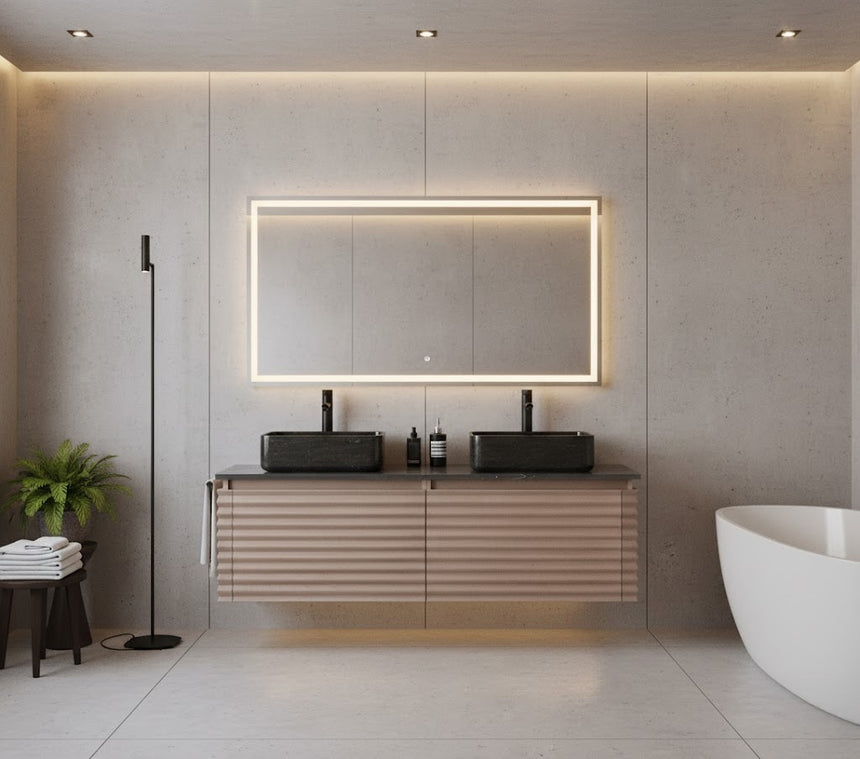 60 inch Orizzon Floating Vanity Chestnut