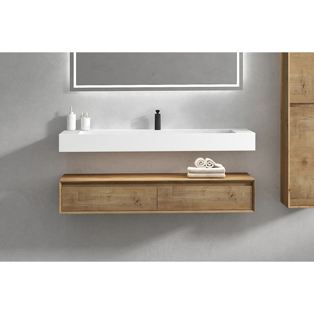 60 Inch Floating Vanity | Wall Mounted Bathroom Vanities – O&N Floating ...