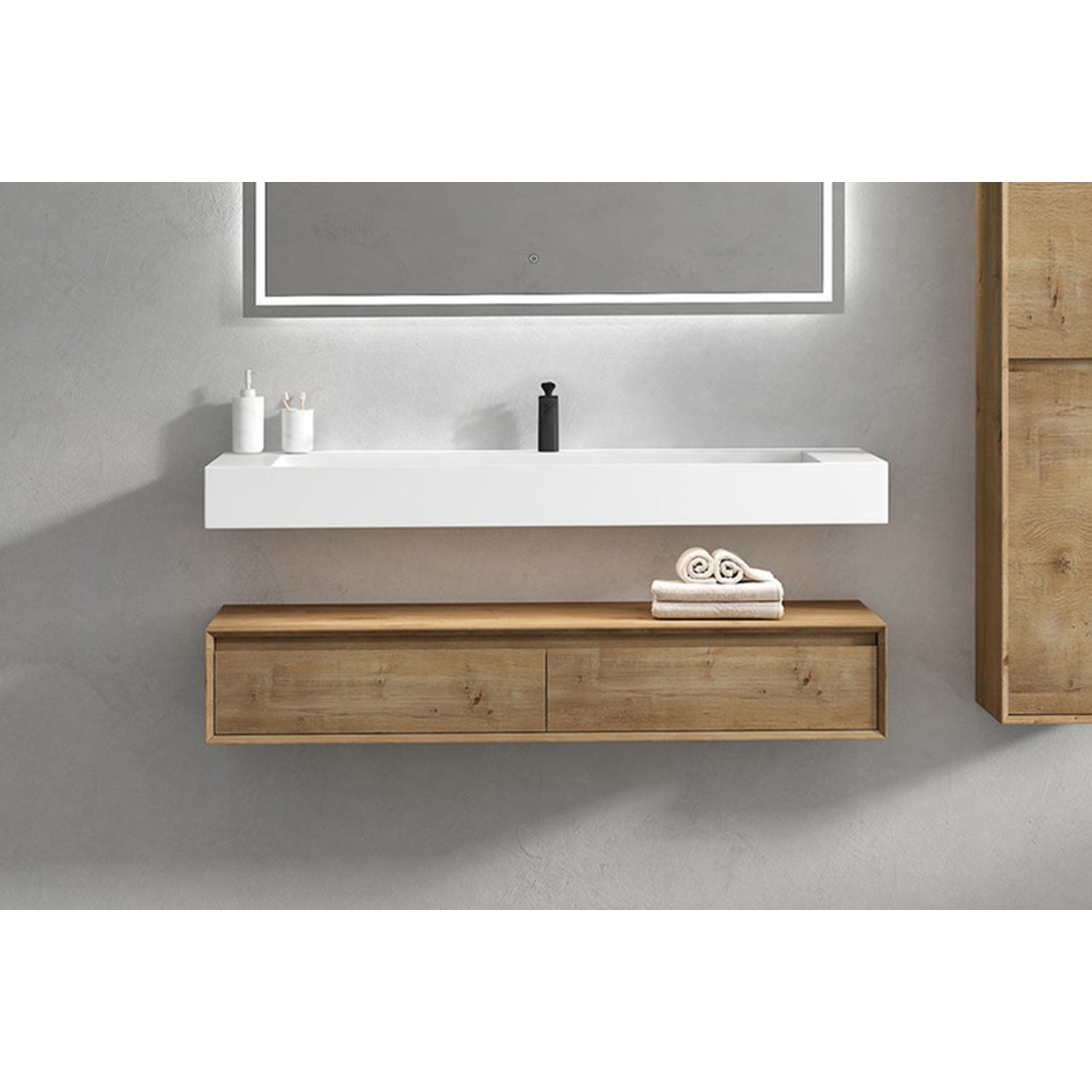60 Inch Floating Vanity | Wall Mounted Bathroom Vanities – O&N Floating ...