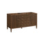 Wooden cabinet with drawers and doors on a white background