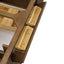 Wooden drawer with two rectangular wooden blocks on a white background
