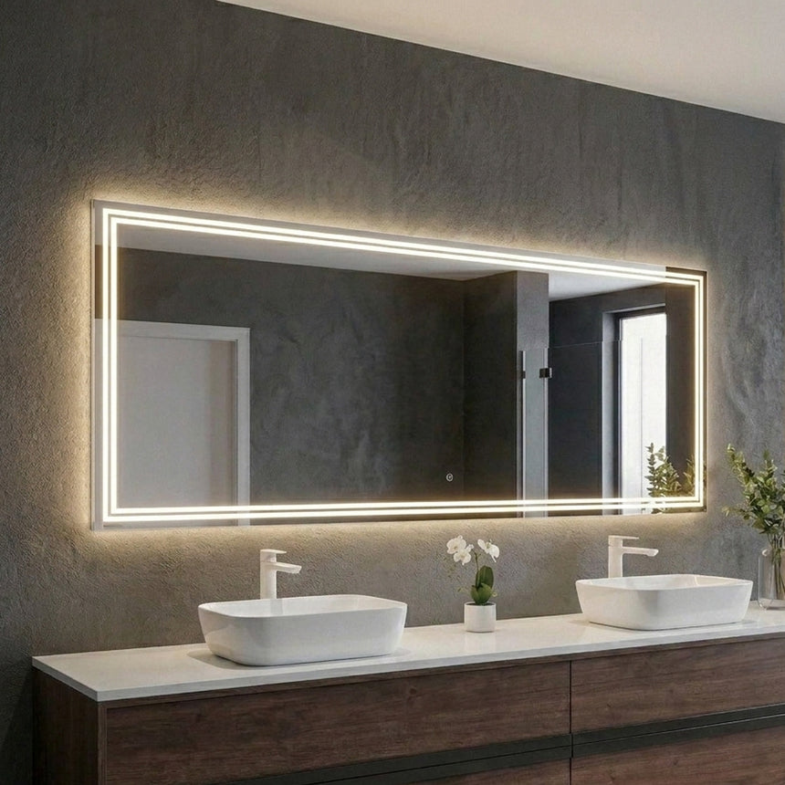 LED Mirror in a Modern bathroom