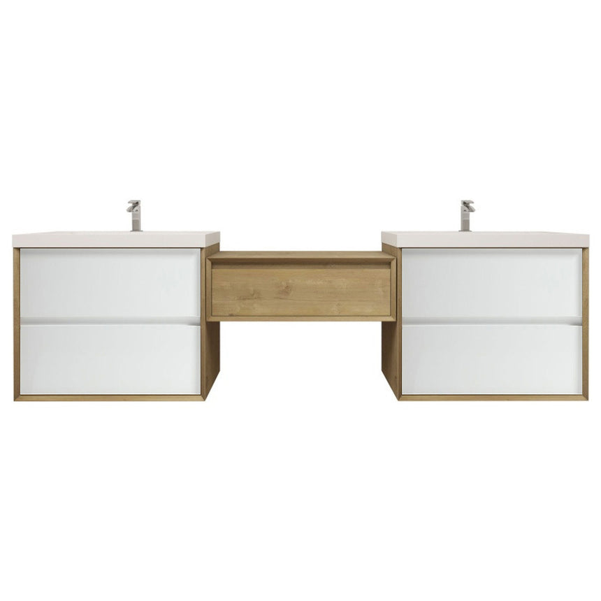 60 inch Sottile Floating Vanity Sink White Oak