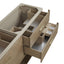 Wooden drawer with compartments and a gold handle on a white background