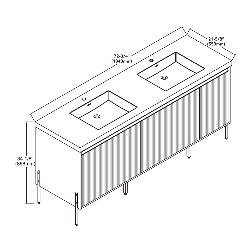 48D inch Bayford modern vanity Walnut