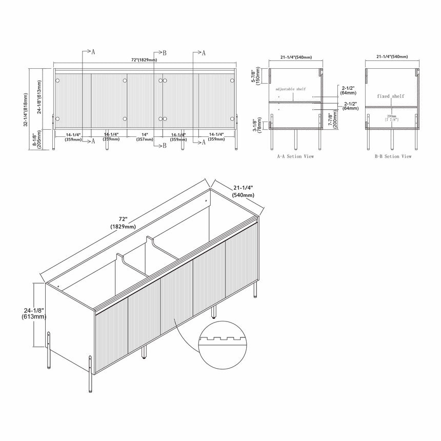 Bayford Modern Vanity (18"-72")