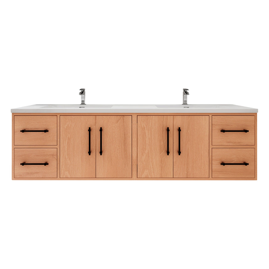 60 inch Sottile Floating Vanity Sink White Oak