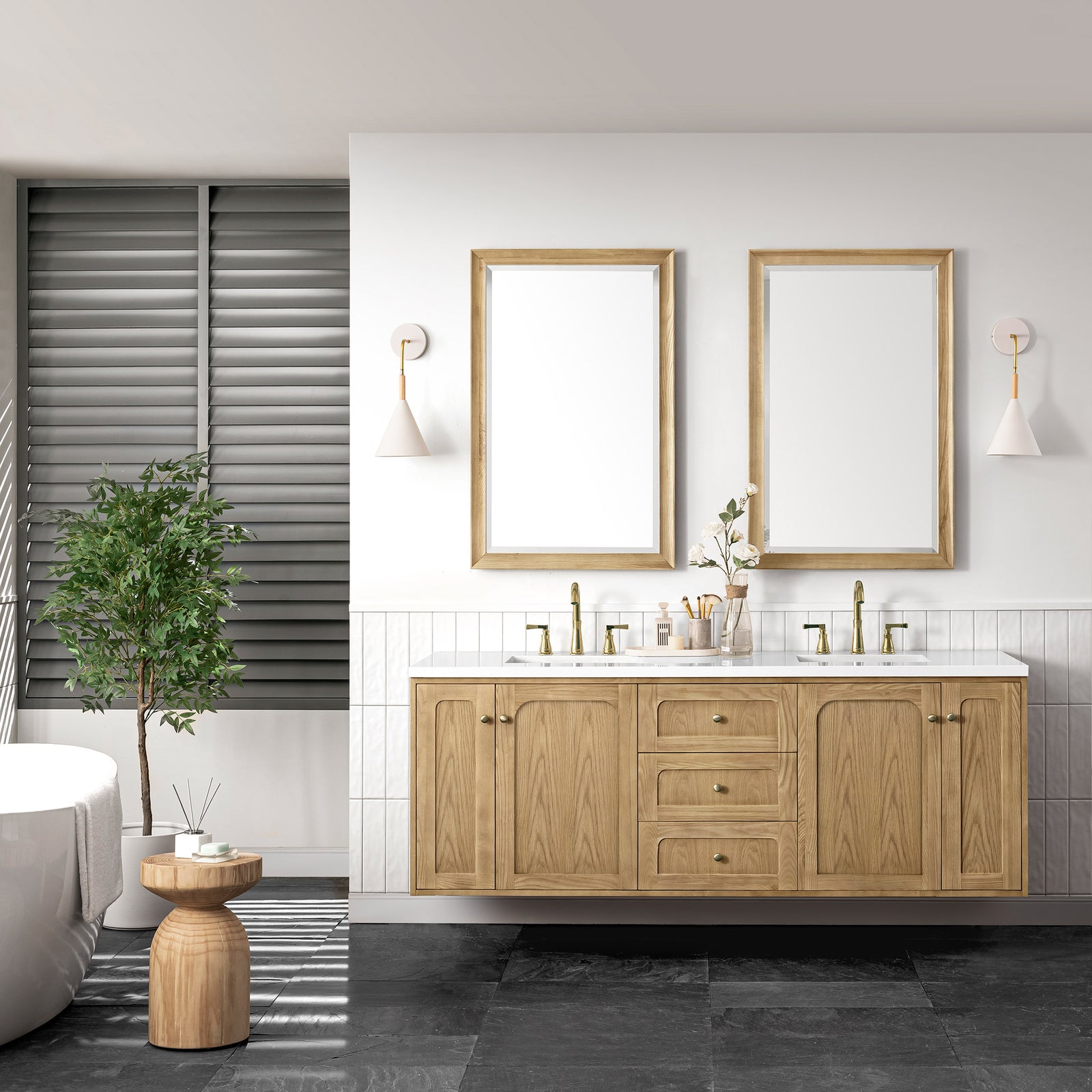 Essen Mid-Century Bathroom Vanity (30"-72") – O&N Floating Vanity