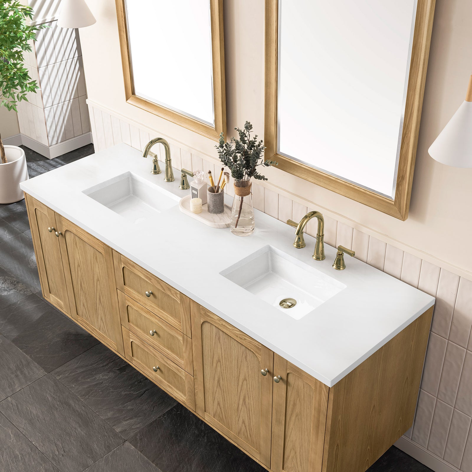 Essen Mid-Century Bathroom Vanity (30"-72") – O&N Floating Vanity