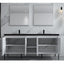 72D inch Bayford modern vanity white black open drawers