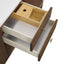 Wooden drawer with a bamboo insert on a white background