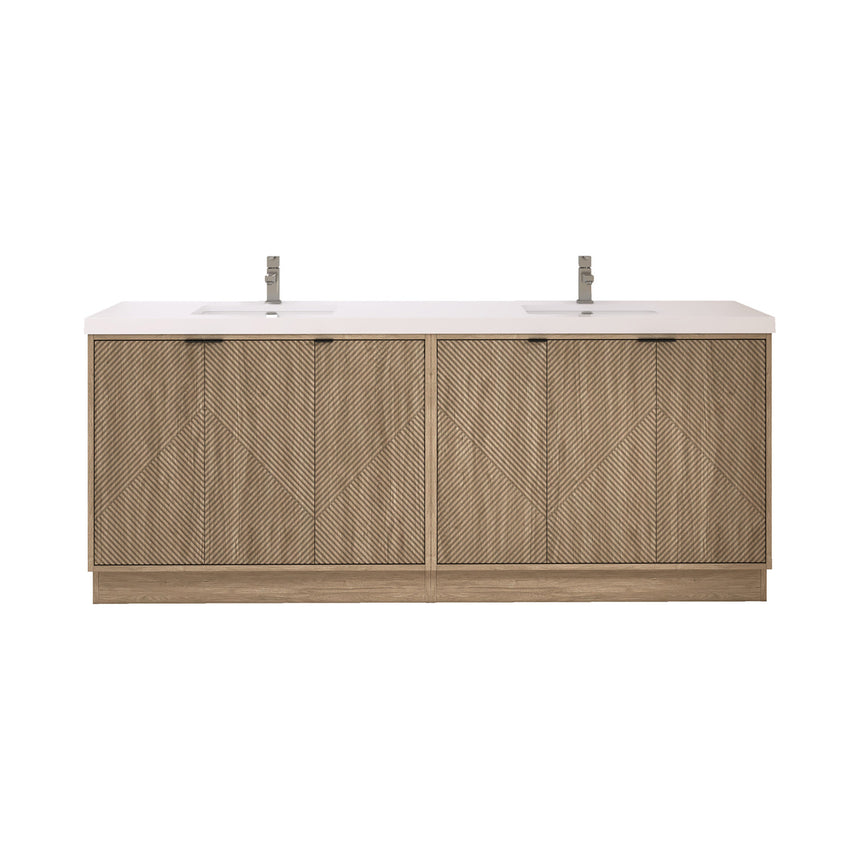 60 inch Sottile Floating Vanity Sink White Oak