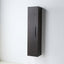 A tall, narrow wall-mounted cabinet in a very dark brown wood finish with a slim vertical handle, shown against a plain white wall.