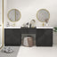 Modern Bathroom with a makeup vanity set from O&N Floating Vanity.