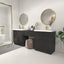 Modern Bathroom with a makeup vanity set from O&N Floating Vanity.