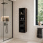 Wooden Linen Cabinet with Glass door in modern bathroom