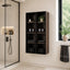 Wooden Linen Cabinet with Glass door in Modern Bathroom