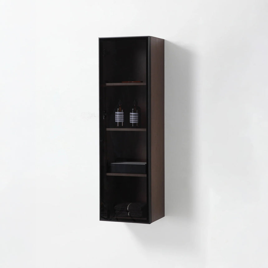 Wooden Linen Cabinet with Glass Door