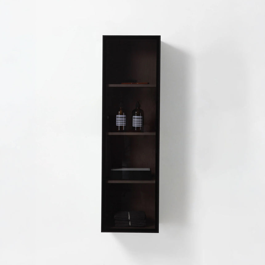 Wooden Linen Cabinet with Glass Door