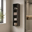 Wooden Linen Cabinet with Glass door, aluminum frame