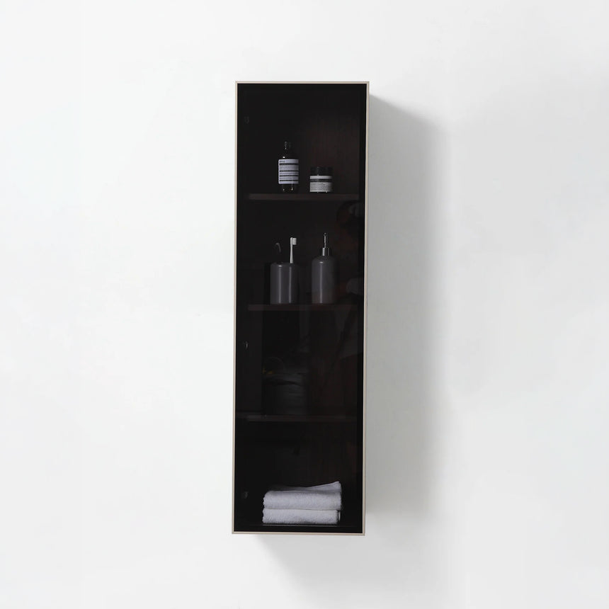 Wooden Linen Cabinet with Glass Door