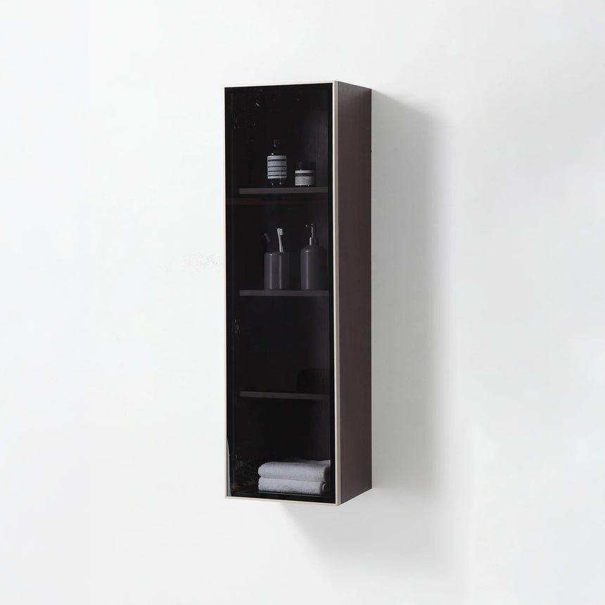 Wooden Linen Cabinet with Glass Door