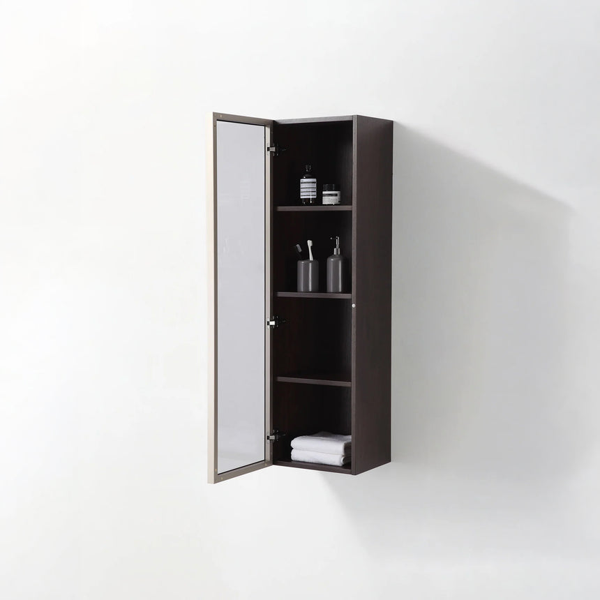 Wooden Linen Cabinet with Glass Door