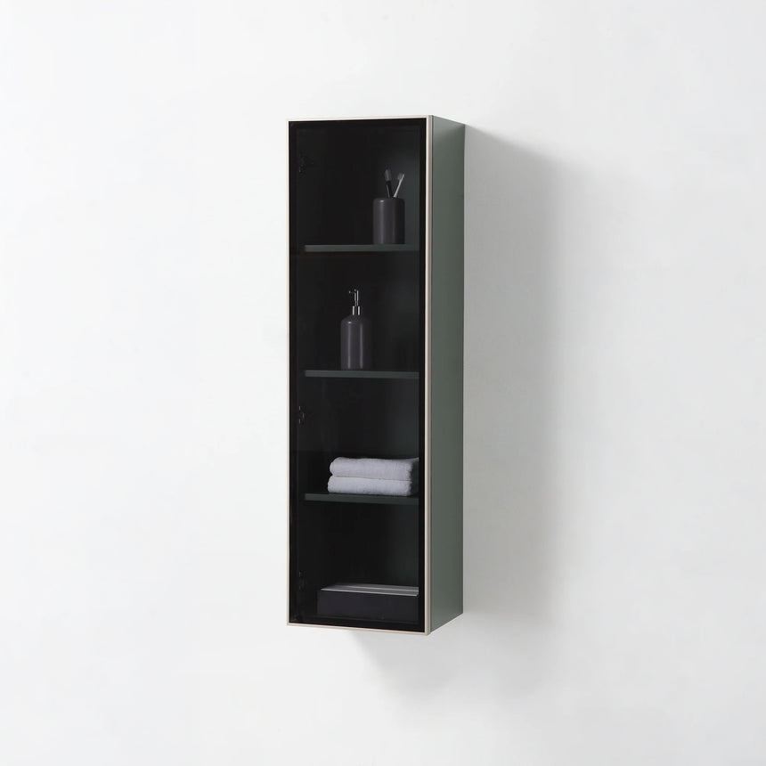Wooden Linen Cabinet with Glass Door
