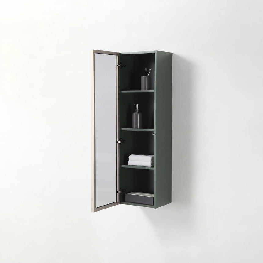 Wooden Linen Cabinet with Glass Door