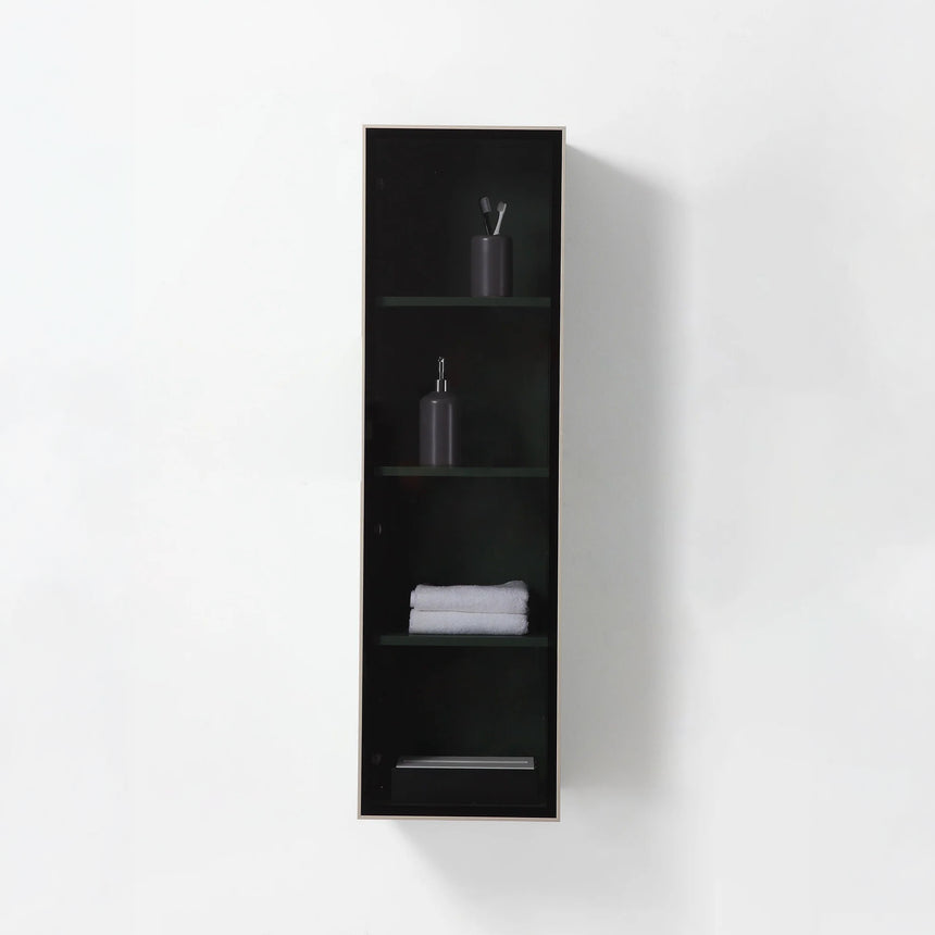 Wooden Linen Cabinet with Glass Door