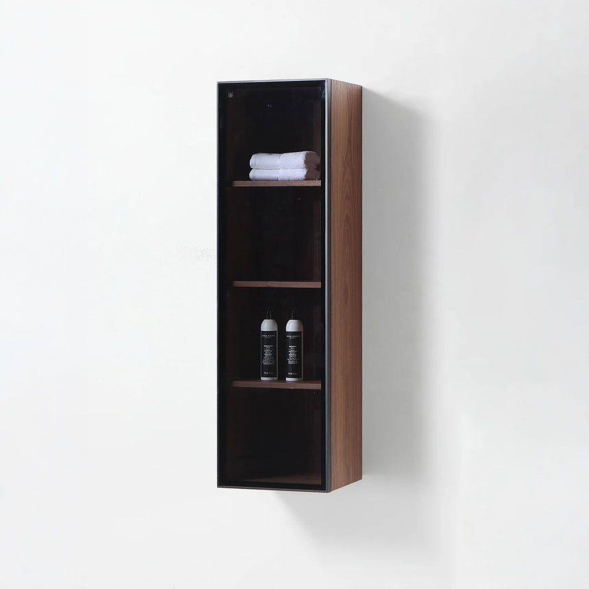 Wooden Linen Cabinet with Glass Door