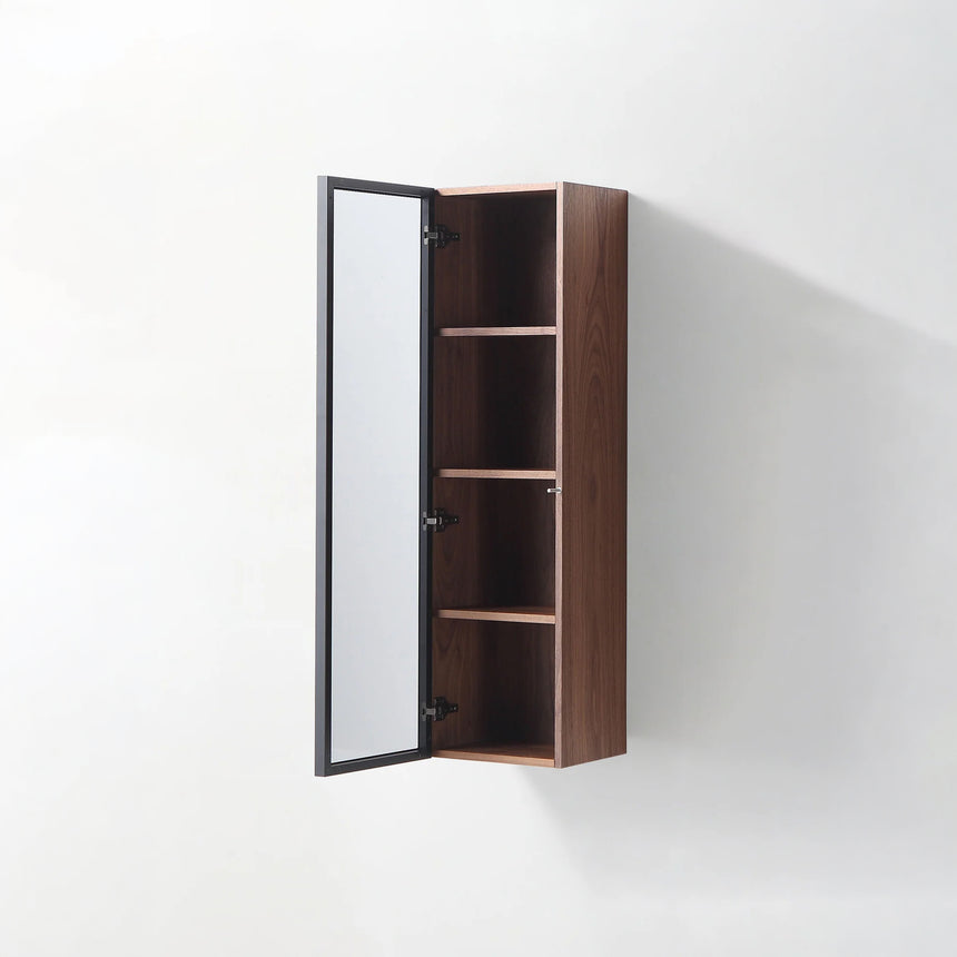 Wooden Linen Cabinet with Glass Door