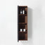 Linen Cabinet in Walnut finish with glass door open
