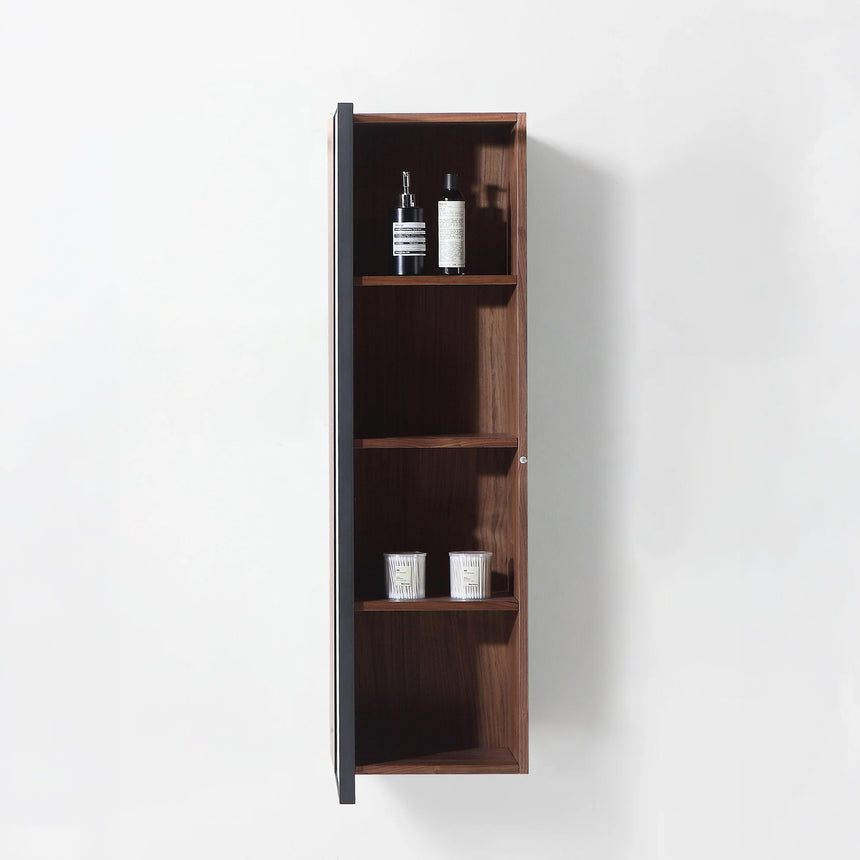 Wooden Linen Cabinet with Glass Door