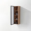 Linen Cabinet in white oak finish with glass door open