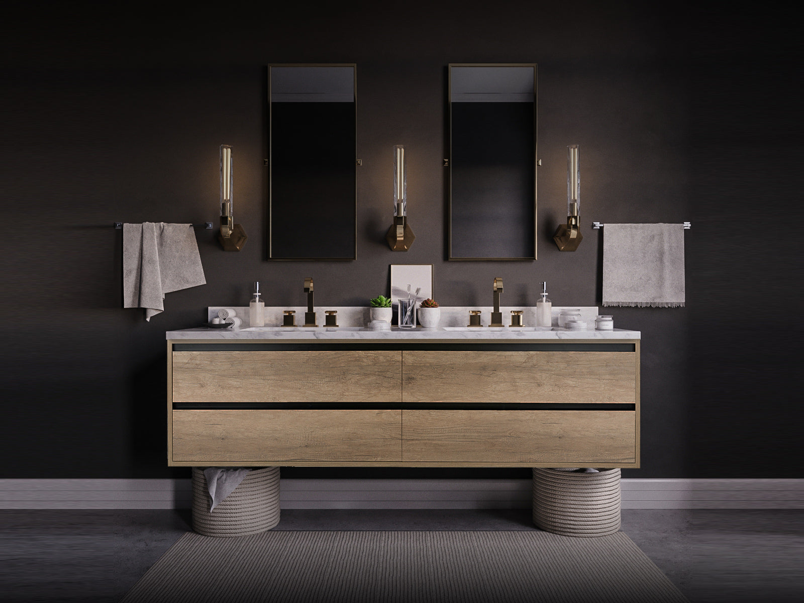 Merce Vanity Modern Bathroom Vanity by O&N Floating Vanity