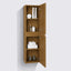 Linen Cabinet in Natural Teak finish, door open.