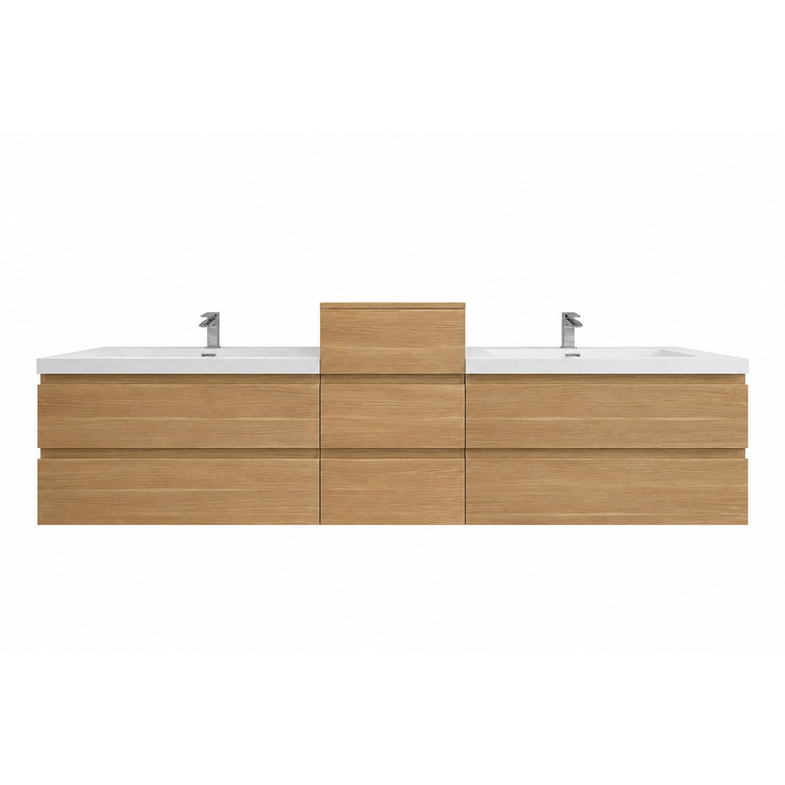 A beige Monterey Side Cabinet with three drawers, European soft-closing hardware, and a matte finish.