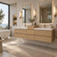double vanities with center tower in modern bathroom