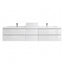 Floating Vanity with center tower in white background
