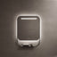 Rectangular mirror with LED lighting on a dark wall