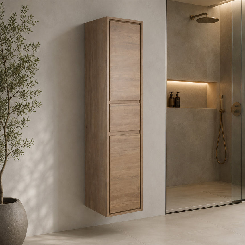 Rectangular mirror with LED lighting on a dark wall