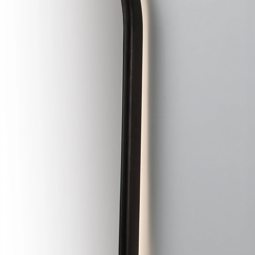 Wood Framed LED Backlit Mirror in walnut finish