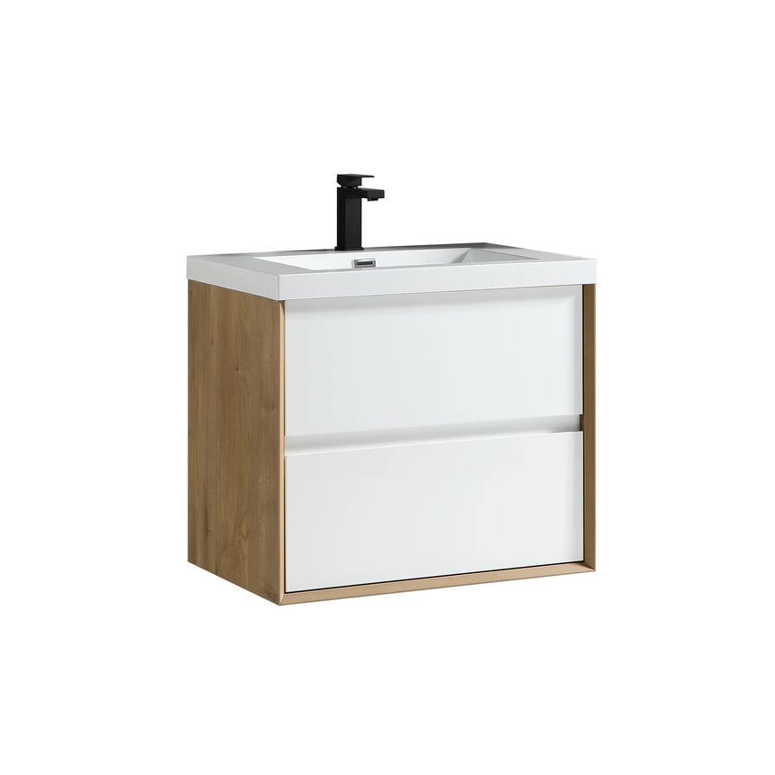 60 inch Sottile Floating Vanity Sink White Oak